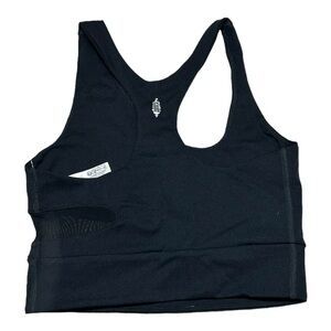 NWT Free People Mesh Cutout Longline Bra Size XS Black